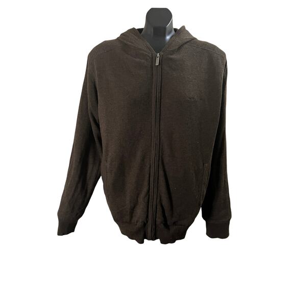 Marc Ecko Cut & Sew Brown Zip-Up Hoodie | Plush Lined | 22x27 Size L - Picture 1 of 12
